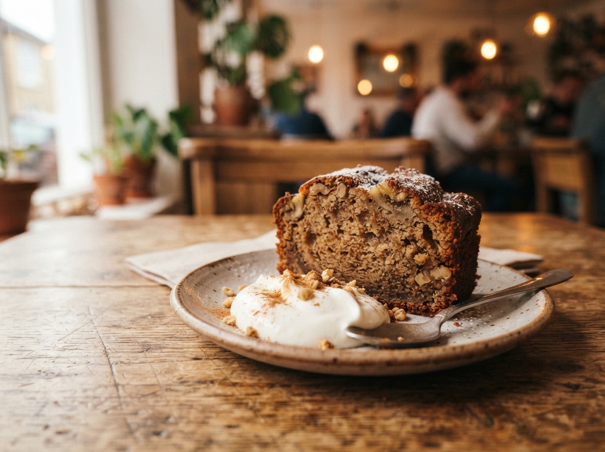 A slice of banana bread