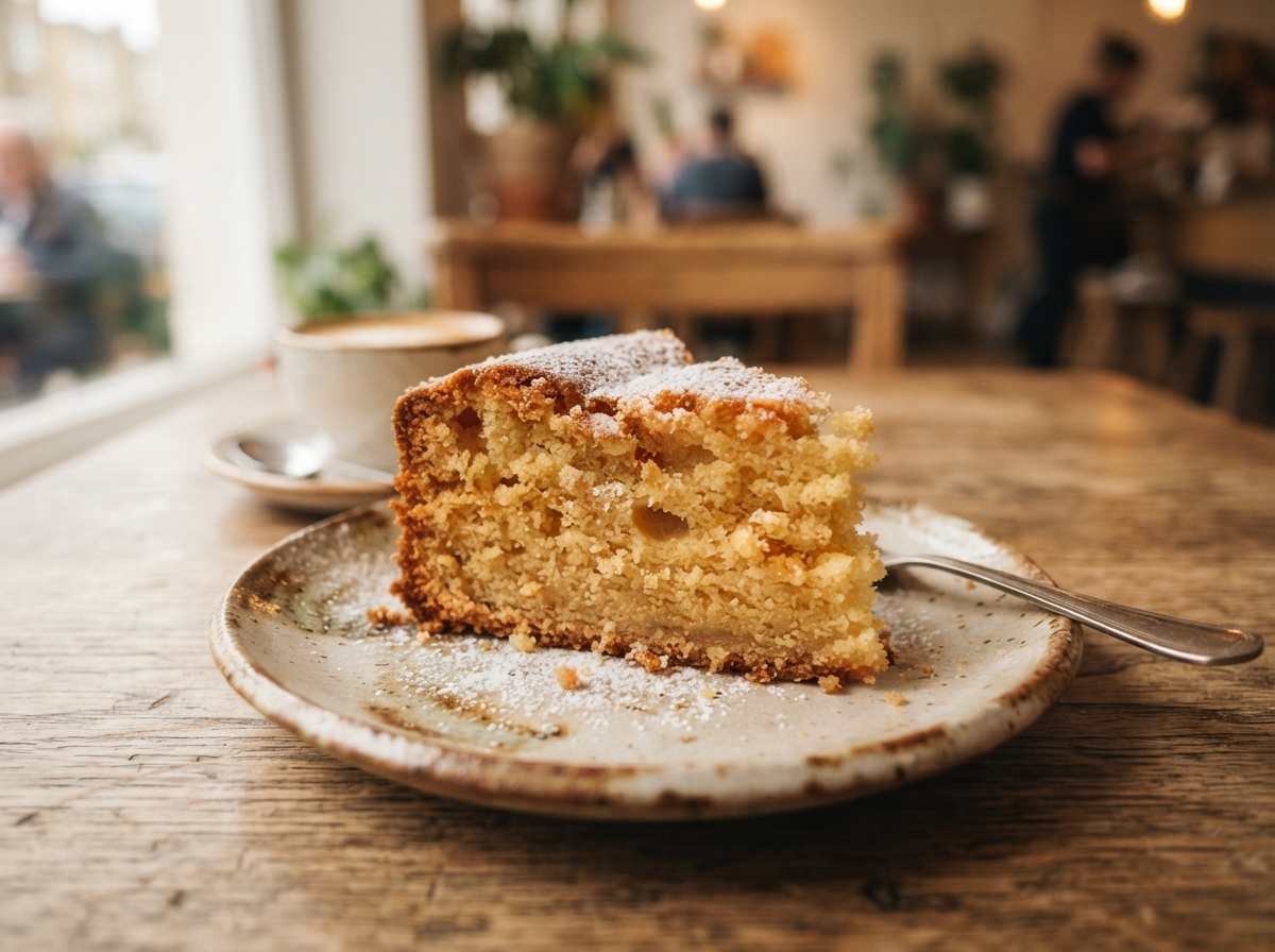 A slice of butter cake